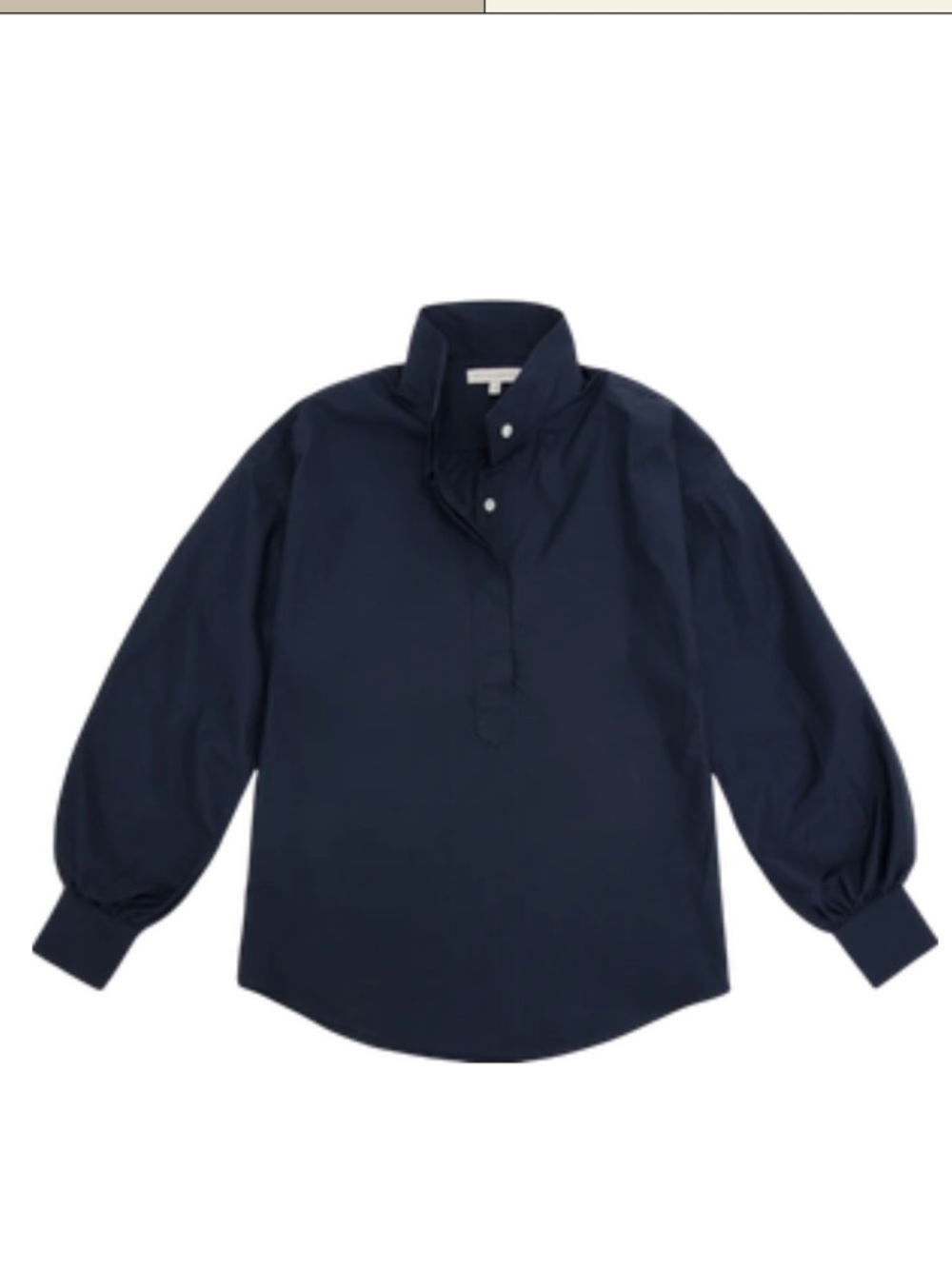 Ann Mashburn Anaya Popover Shirt in Navy Poplin
